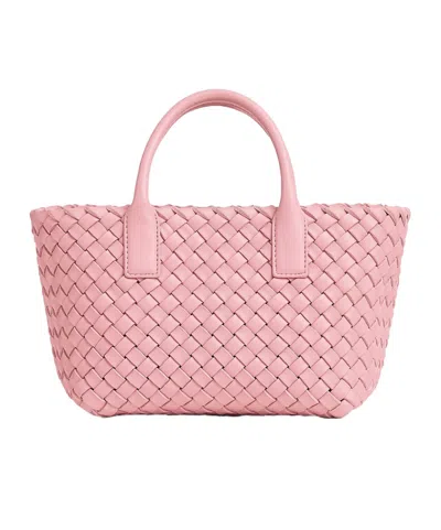Bottega Veneta Mini Cabat Leather Tote Bag In Pink