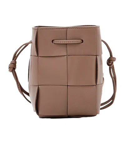 Bottega Veneta Mini Cassette Bucket Bag In Brown