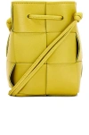 Bottega Veneta Mini Crossbody Bucket Bag In Kiwi & Gold