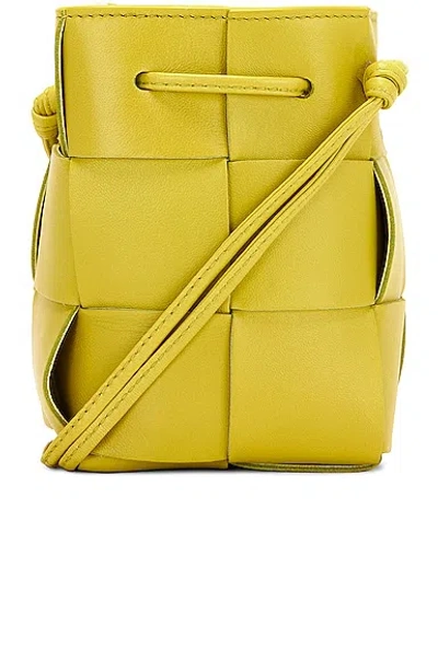Bottega Veneta Mini Crossbody Bucket Bag In Kiwi & Gold