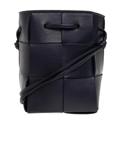 Bottega Veneta Mini Cassette Bucket Shoulder Bag In Blue