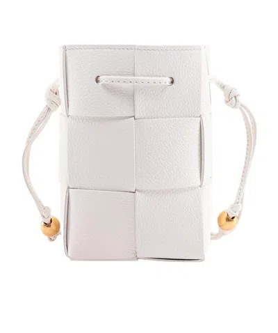 Bottega Veneta Mini Cassette Bucket Shoulder Bag In White