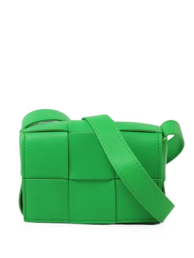 Bottega Veneta Mini Cassette Crossbody Bag In Green