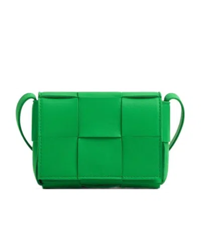 Bottega Veneta Mini Cassette Crossbody Bag In Green