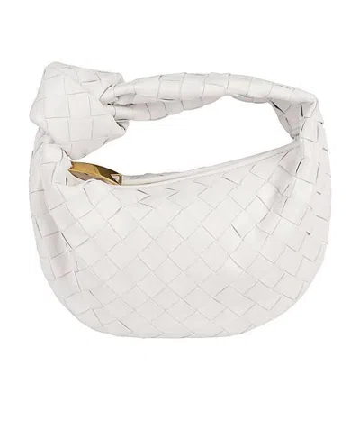 Bottega Veneta Mini Cassette Intrecciato Shoulder Bag In White