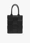 Bottega Veneta Mini Cassette Intreccio Tote Bag In Black