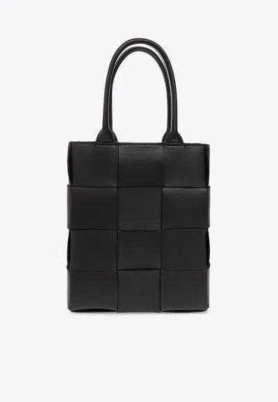 Bottega Veneta Mini Cassette Intreccio Tote Bag In Black