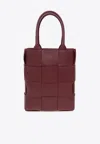 Bottega Veneta Mini Cassette Intreccio Tote Bag In Bordeaux