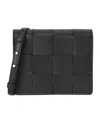 Bottega Veneta Mini Cassette Knitted Shoulder Bag In Black