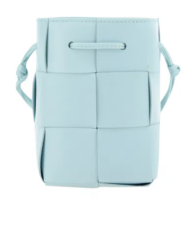 Bottega Veneta Mini Cassette Leather Bucket Bag In Blue