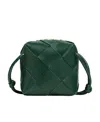 Bottega Veneta Mini Cassette Leather Camera Bag In Green