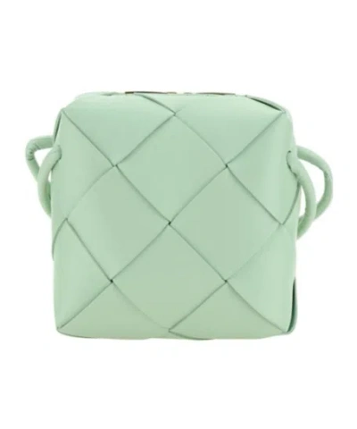 Bottega Veneta Mini Cassette Leather Camera Bag In Green
