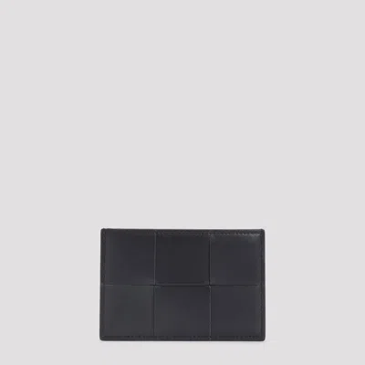 Bottega Veneta Mini Cassette Leather Card Case In Blue