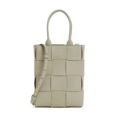 Bottega Veneta Mini Cassette Leather Tote Bag In Nude