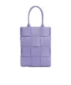 Bottega Veneta Mini Cassette Leather Tote Bag In Purple
