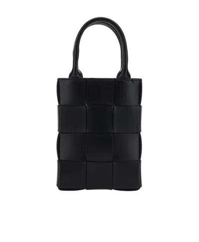 Bottega Veneta Mini Cassette Shoulder Bag In Black