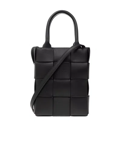 Bottega Veneta Mini Cassette Shoulder Bag In Black