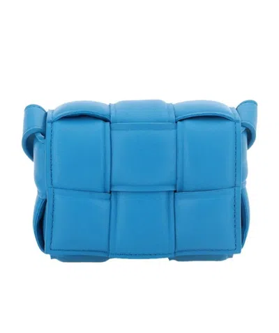 Bottega Veneta Mini Cassette Shoulder Bag In Blue