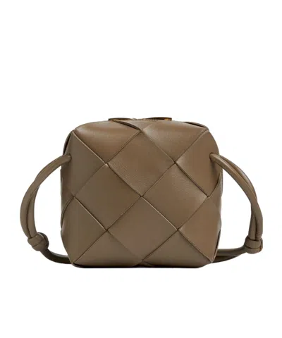 Bottega Veneta Mini Cassette Shoulder Bag In Brown