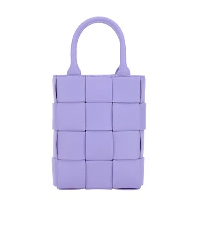 Bottega Veneta Mini Cassette Shoulder Bag In Purple