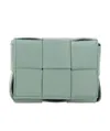 Bottega Veneta Mini Cassette Shoulder Bag In Sage Green