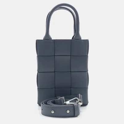 Pre-owned Bottega Veneta Mini Cassette Tote And Shoulder Bag In Grey