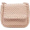 Bottega Veneta Mini Cobble Padded Intrecciato Leather Shoulder Bag In Lotus/gold