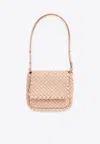 Bottega Veneta Mini Cobble Padded Intrecciato Shoulder Bag In Lotus