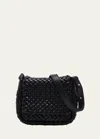 Bottega Veneta Mini Cobble Shoulder Bag In Black-gold