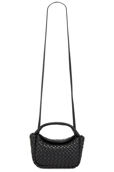 Bottega Veneta Mini Cobble Top Handle Bag In Black & Muse Brass