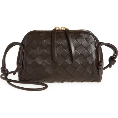 Bottega Veneta Mini Concert Intrecciato Leather Crossbody Bag In 2132 Fondant-gold