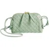 Bottega Veneta Mini Concert Intrecciato Leather Crossbody Bag In 3403 New Sauge-gold