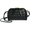 Bottega Veneta Mini Concert Intrecciato Leather Crossbody Bag In 8425 Black-gold