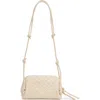 Bottega Veneta Mini Concert Intrecciato Leather Crossbody Bag In Gold