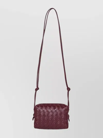 Bottega Veneta Mini Cross-body Bag Woven Design In Purple