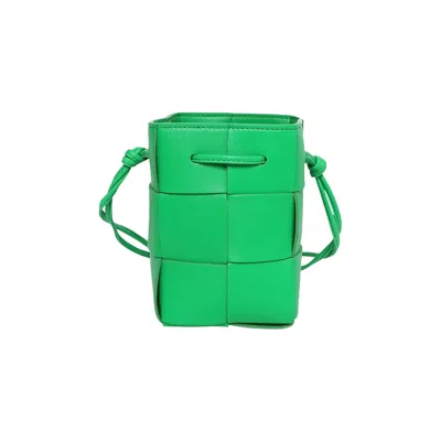 Pre-owned Bottega Veneta Mini Crossbody Bucket Bag 'parakeet/gold' | Green | Women's Size Onesize