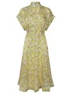 Bottega Veneta Abito In Seta Con Stampa Mini Daisy In Multicolour