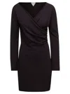 Bottega Veneta Mini Dark Brown With Front Cross-over In Fluid Viscose Woman In Multicolor