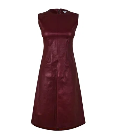 Bottega Veneta Mini Dress In Burgundy