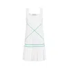 Bottega Veneta Pleated Embroidered Knitted Mini Dress In White