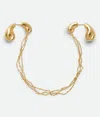 Bottega Veneta Mini Drop Chain Ohrringe In Yellow Gold