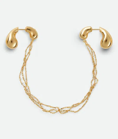 Bottega Veneta Mini Drop Chain Ohrringe In Yellow Gold