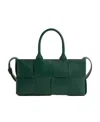 Bottega Veneta Arco Mini Intreccio East-west Tote Bag In Green