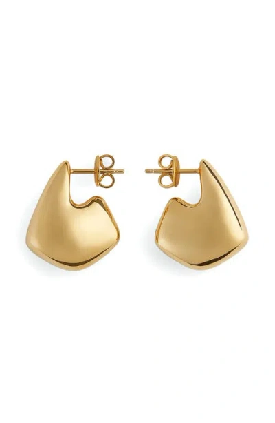 Bottega Veneta Mini Fin Earrings In Gold