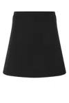 Bottega Veneta Grain De Poudre Wool Midi Skirt In Black