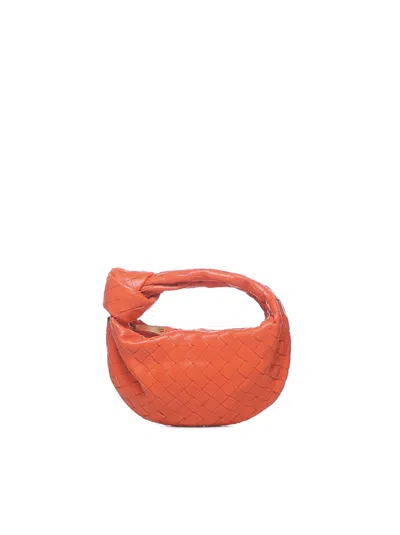 Bottega Veneta Mini Handbag With Intrecciato Motif - W 28 X H 10 X D 8.5 Cm In Orange