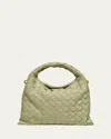 Bottega Veneta Small Hop Leather Shoulder Bag In Travertine Muse