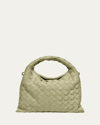 Bottega Veneta Small Hop Leather Shoulder Bag In Travertine