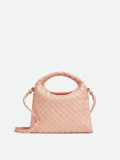 Bottega Veneta Woven Top Handle Bag In Nude