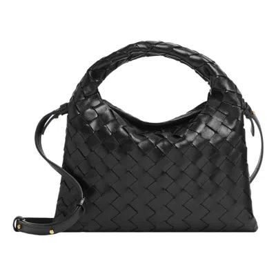 Bottega Veneta Mini Hop Handbag 'black' In Red